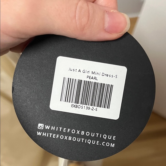 White Fox Boutique Cream Satin Mini Dress - Picture 3 of 3